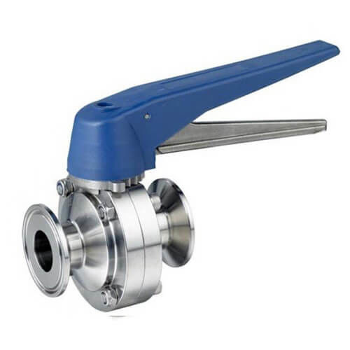 Food Grade Sanitary welding Butterfly Valve with  Plastic Gripper