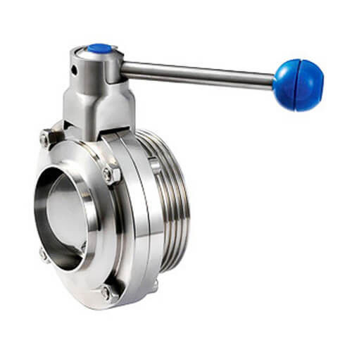 Sanitary stainless steel butterfly valves With Thread And Weld Connection