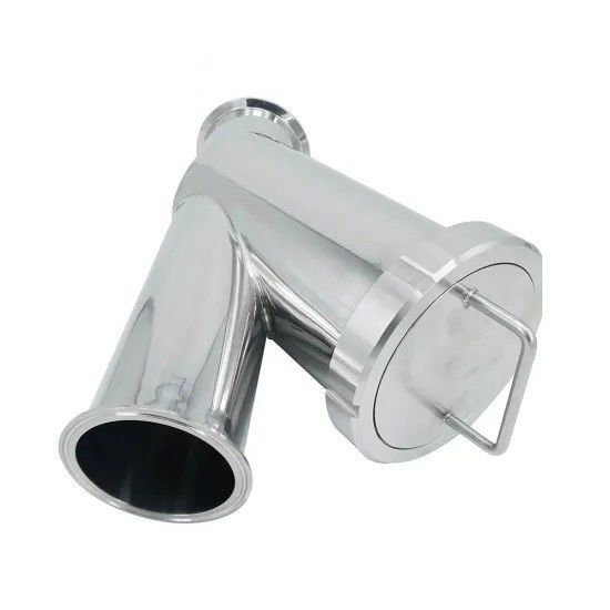 Tri Clamp Sanitary Filter , Stainless Steel Dairy Fittings Y Water Strainer Filter