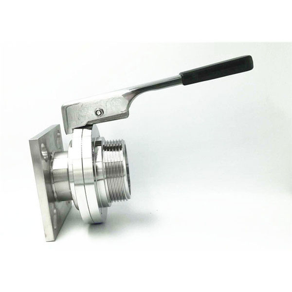 Sanitary single Flange and male threaded Butterfly Valve