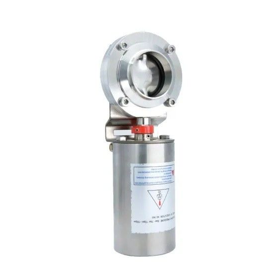 Hygienic Sanitary Stainless Steel  welding type Butterfly Valve with Pneumatic Actuator