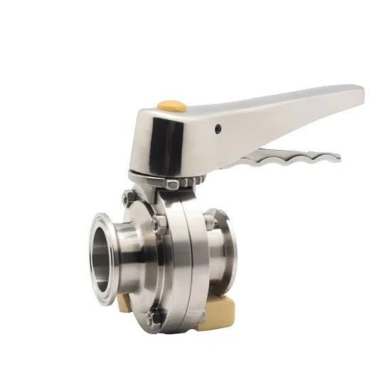 Sanitary 316L Hygienic Tri Clamped Butterfly Valve with Ss Muti-Position Handle