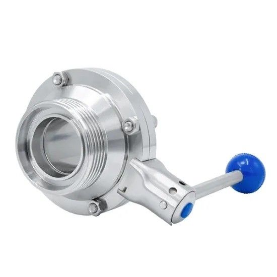 Sanitary Ball Valve Male Threaded Butterfly Type With Pull Handle