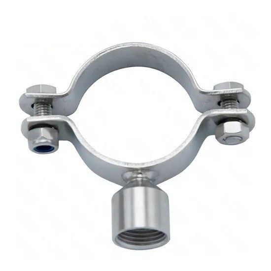 Double Pin Pipe Tube Holder , Sanitary Pipe Hanger With Threaded End