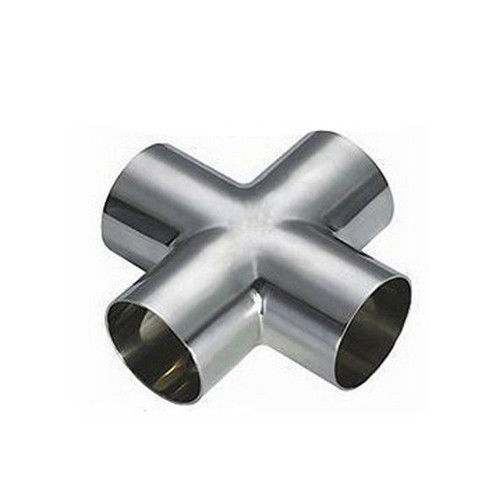 Hygienic Sanitary Stainless Steel Butt weld Fittings Straight Cross Type