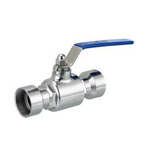 Hygienic stainless steel Two Way Ball Valve male and female threaded with Handle