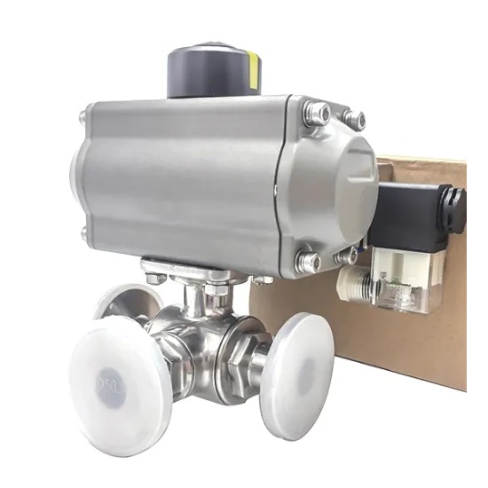 Hygienic Sanitary SS304 316L 3 Way Tri-Clamped Ball Valve with iso5211 high mounting 4
