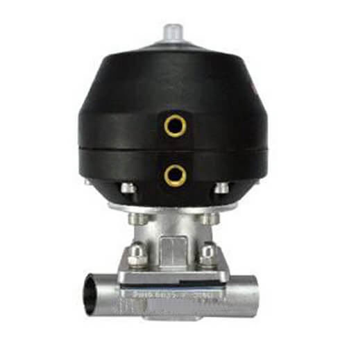 Sanitary stainless steel tri-clamp welded diaphragm valve pneumatic operated