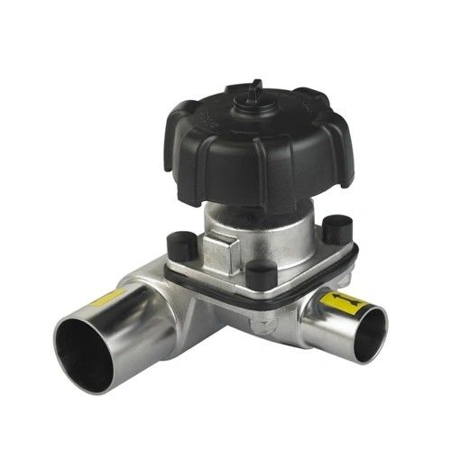 Sanitary Stainless Steel Manual tri clamped welded Three-Way Diaphragm Valve