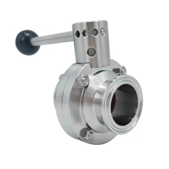 Hygienic Stainless Steel 304 316L Sanitary Tri Clamp Butterfly Valve Manual 0