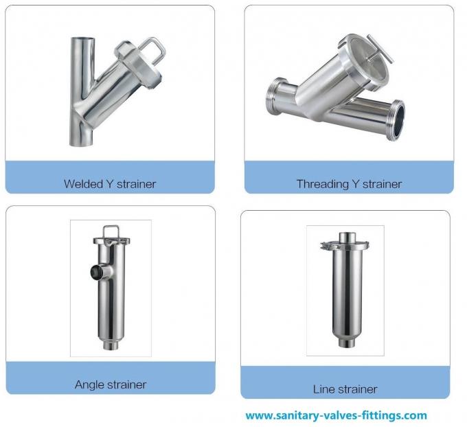 Tri Clamp Sanitary Filter , Stainless Steel Dairy Fittings Y Water Strainer Filter 0