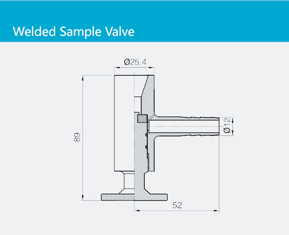 Ss 3 Inch  4  Inch Sanitary Sample Valve Welding For Beverages Dairy Products