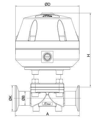 Pneumatic Actuator Manual Sanitary tri clamped Straight Type Diaphragm Valve 0