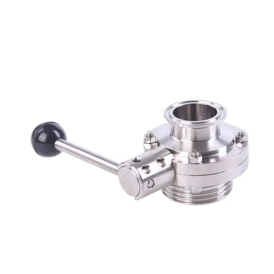 Hygienic Stainless Steel Sanitary Threaded Butterfly Valve with Ss Handles 3