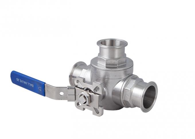Hygienic Food Grade Food Grade Stainless Steel304 316L Tri Clamped 3 Way Ball Valve 4